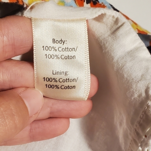 Porridge boho abstr Skirt Pockets Elastic Waist Size 2 100%Cotton Anthropologie - Picture 6 of 6